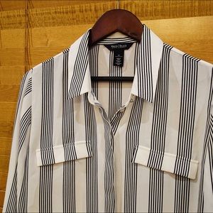 White House Black Market Striped Blouse.